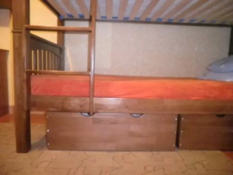 Двухъярусная деревянная кровать трансформер  Kopdag (лак) 3