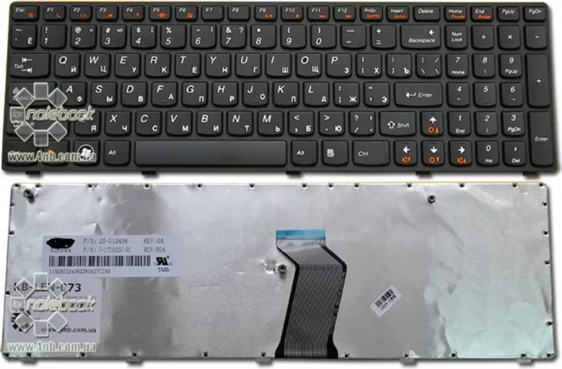 Клавиатура для ноутбука LENOVO G570AC G770 Z560 Z565 черная 2