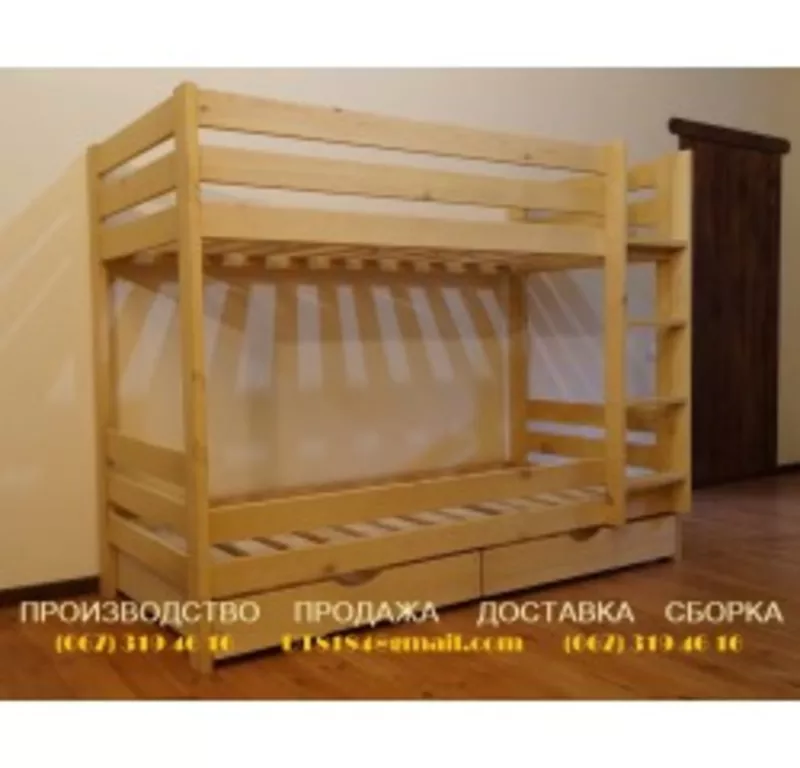 Двухъярусная кровать с ящиками для белья