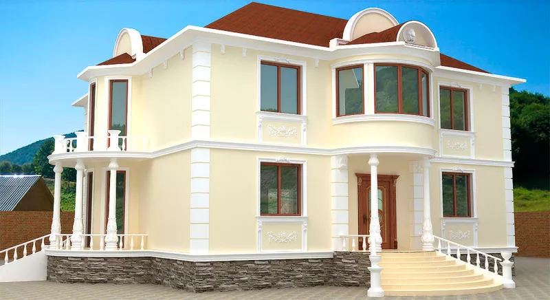 3Д дизайн фасадов домов,  коттеджей в Крыму,  декор, Фасадные работы 9